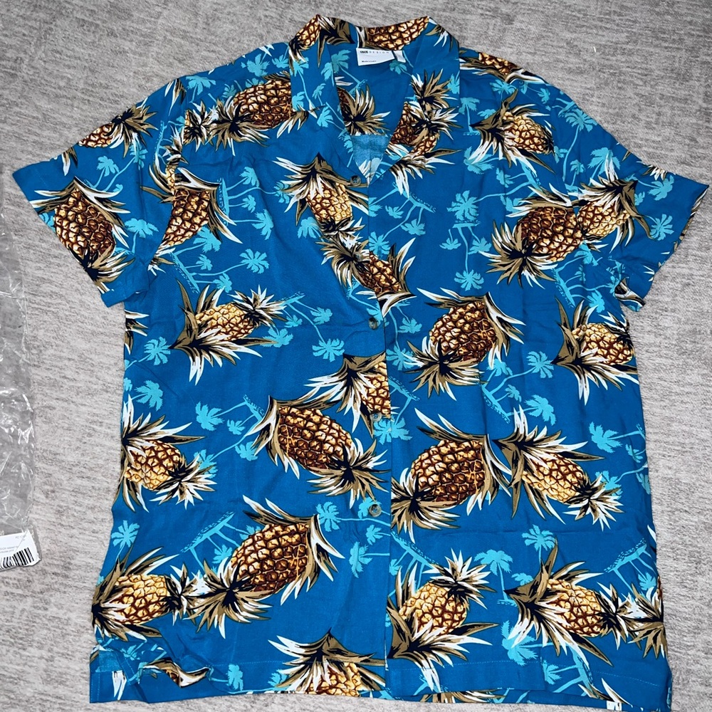 ASOS Pineapple Viscose Revere shirt